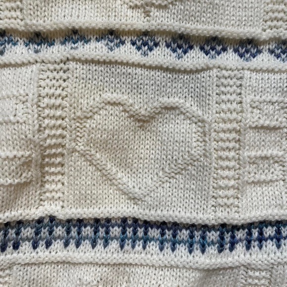 Spunky brand white and blue sweater with collar and beautiful embroidery on it! - Picture 4 of 4